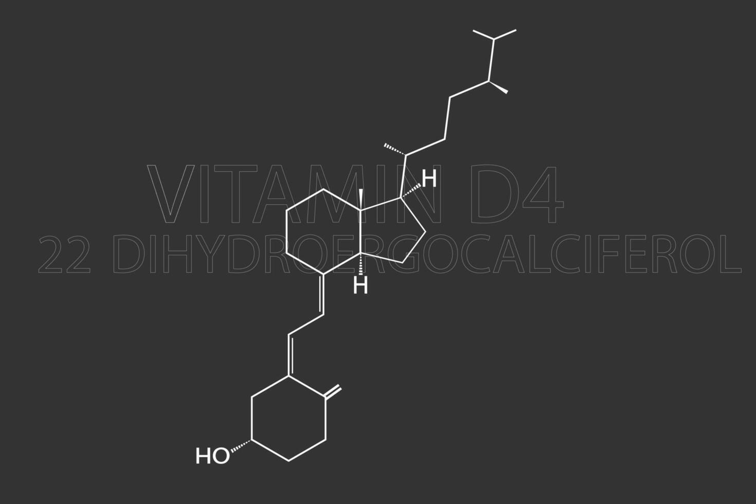 Vitamin d4 molecular skeletal chemical formula vector