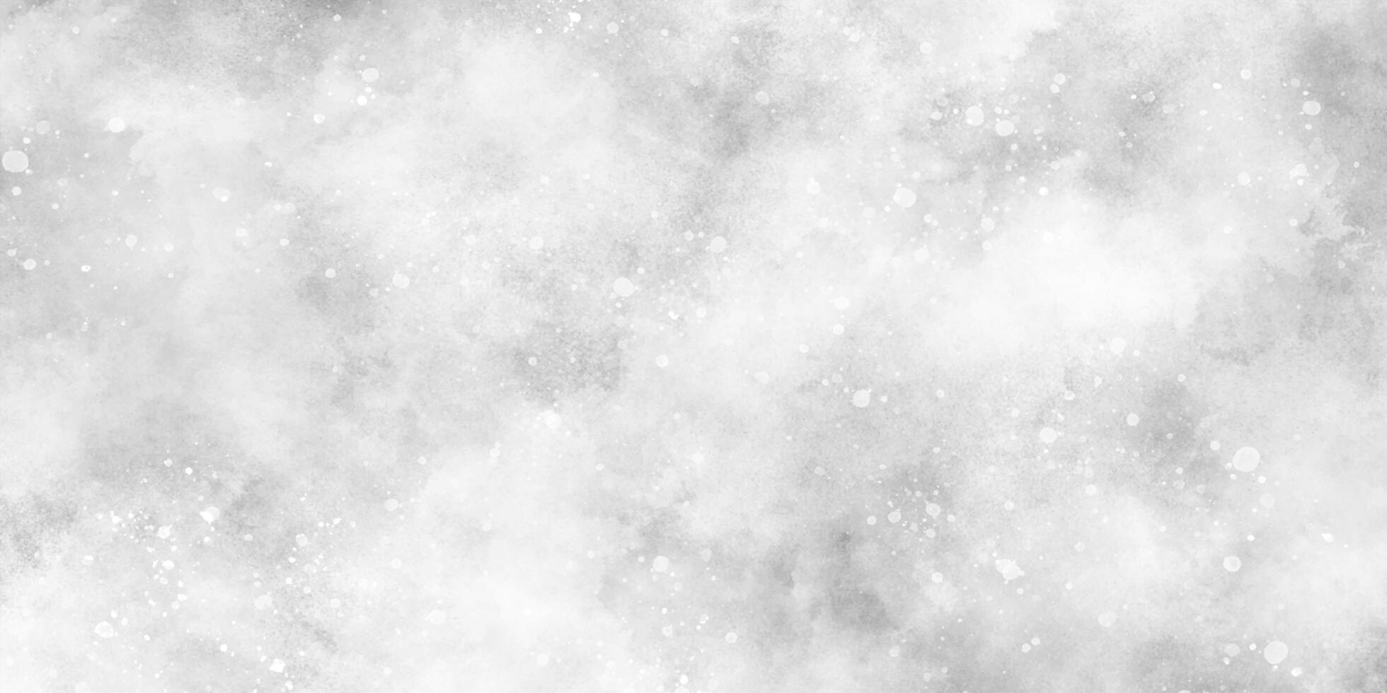 White grey watercolor with splash and soft glowing glitters, snow falling in the snow in the winter morning, sunshine or sparkling lights and glittering glow winter morning of snow falling background. photo