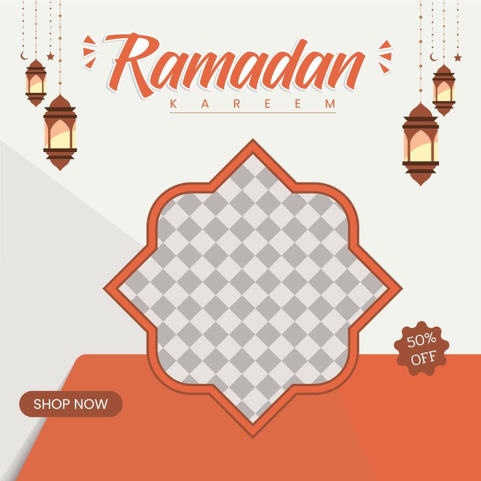 Ramadan simple sale banner design. vector