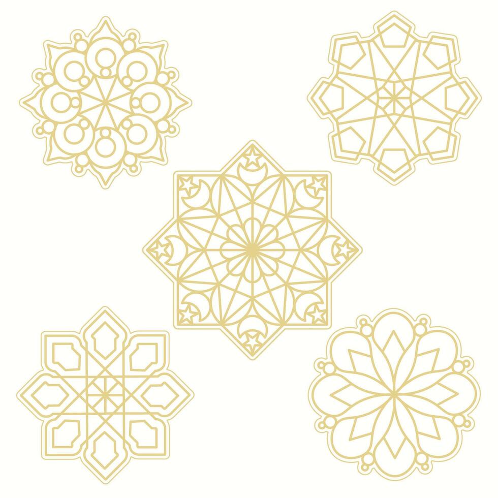 ornamental Arábica estilo emblemas para lujo productos, hoteles, boutiques, joyas, oriental productos cosméticos, restaurantes, tiendas y historias vector