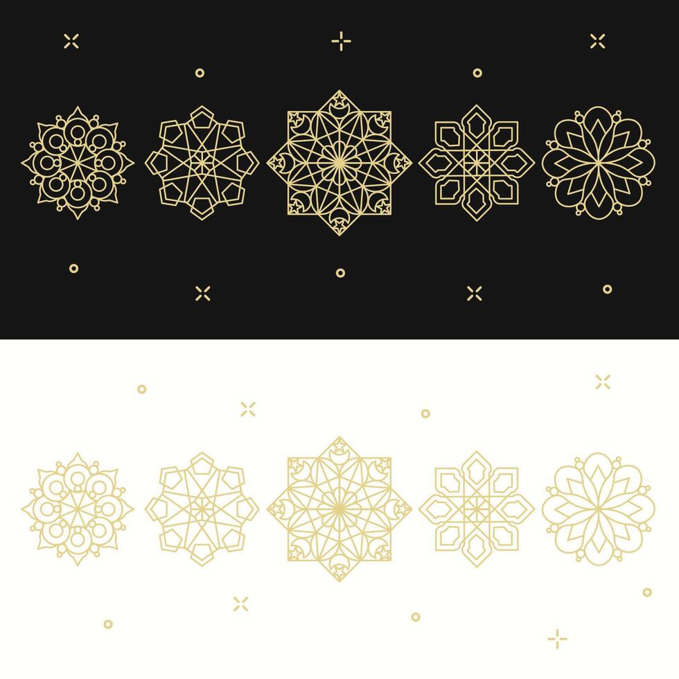 ornamental Arábica estilo emblemas para lujo productos, hoteles, boutiques, joyas, oriental productos cosméticos, restaurantes, tiendas y historias vector