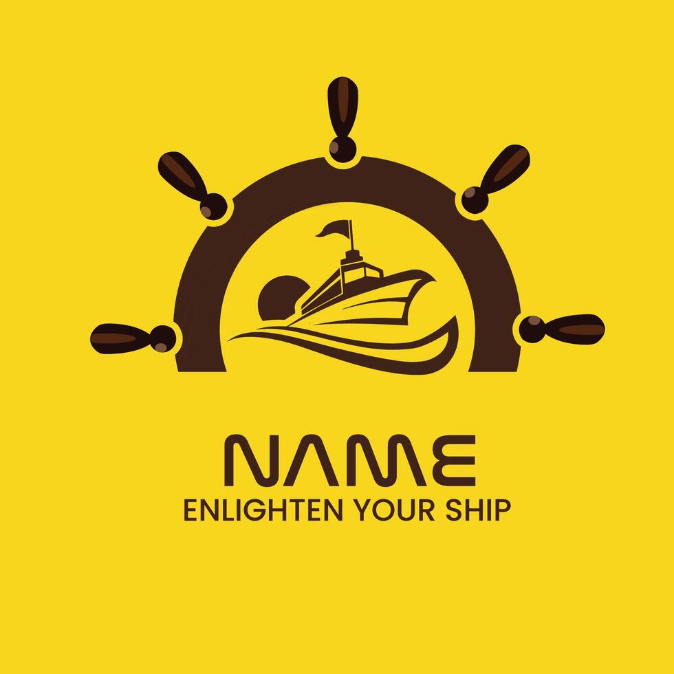 ship logo design template vector