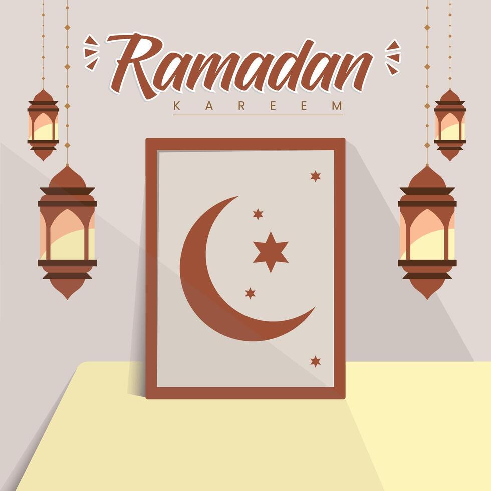 Ramadán sencillo bandera diseño. vector