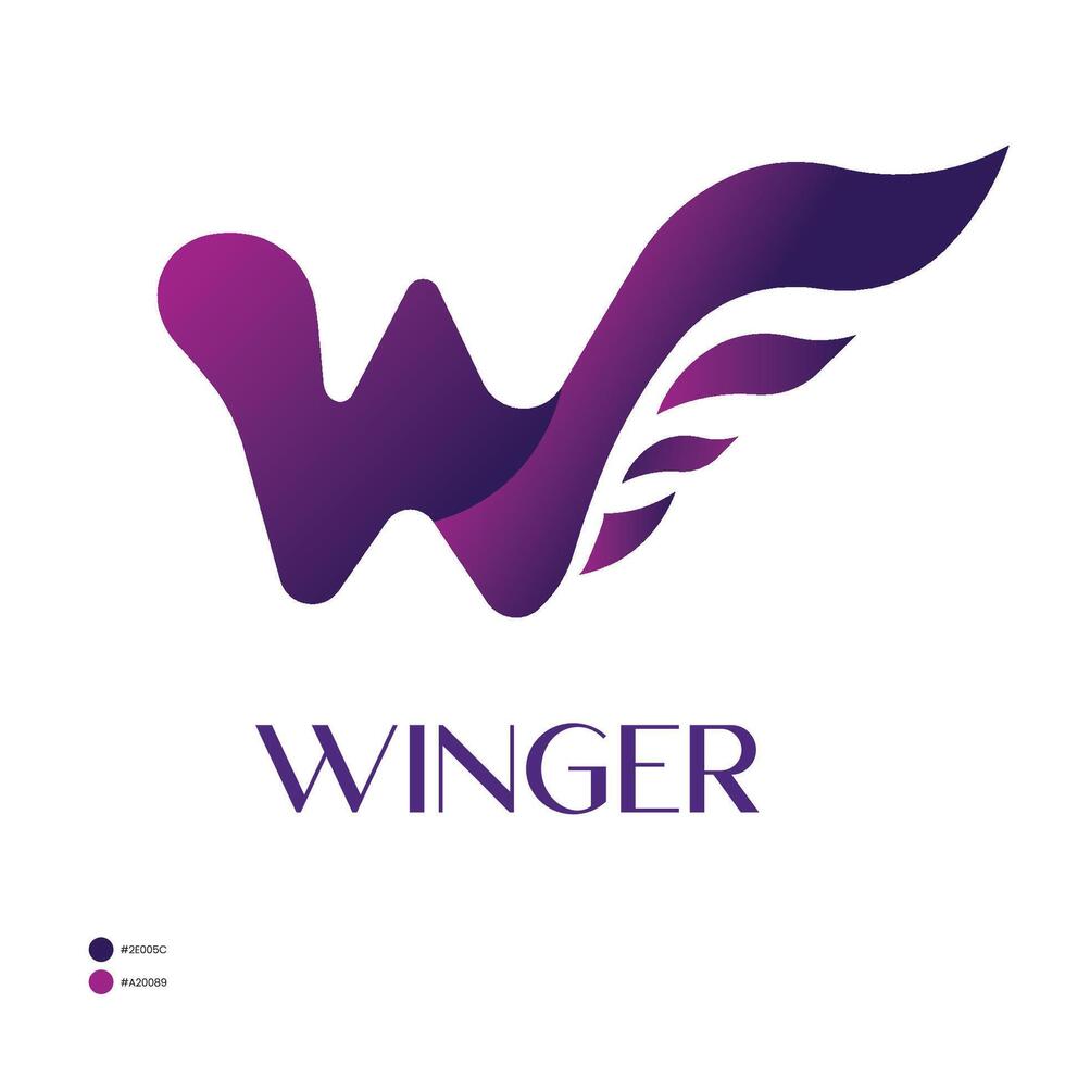 winger symbol design for airline agency vector