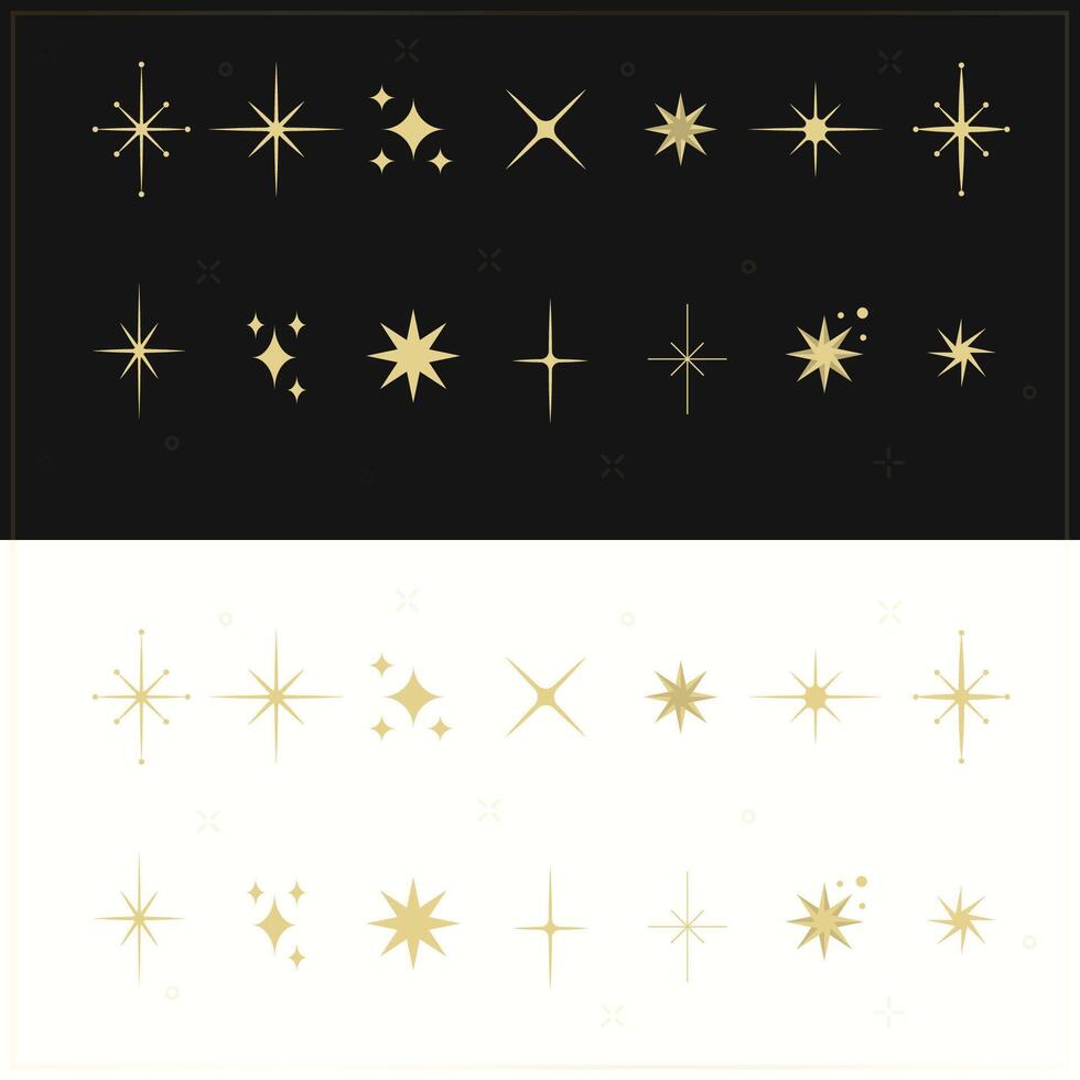 Star icons vector symbols isolated Retro futuristic sparkle icons collection sparkles icon set