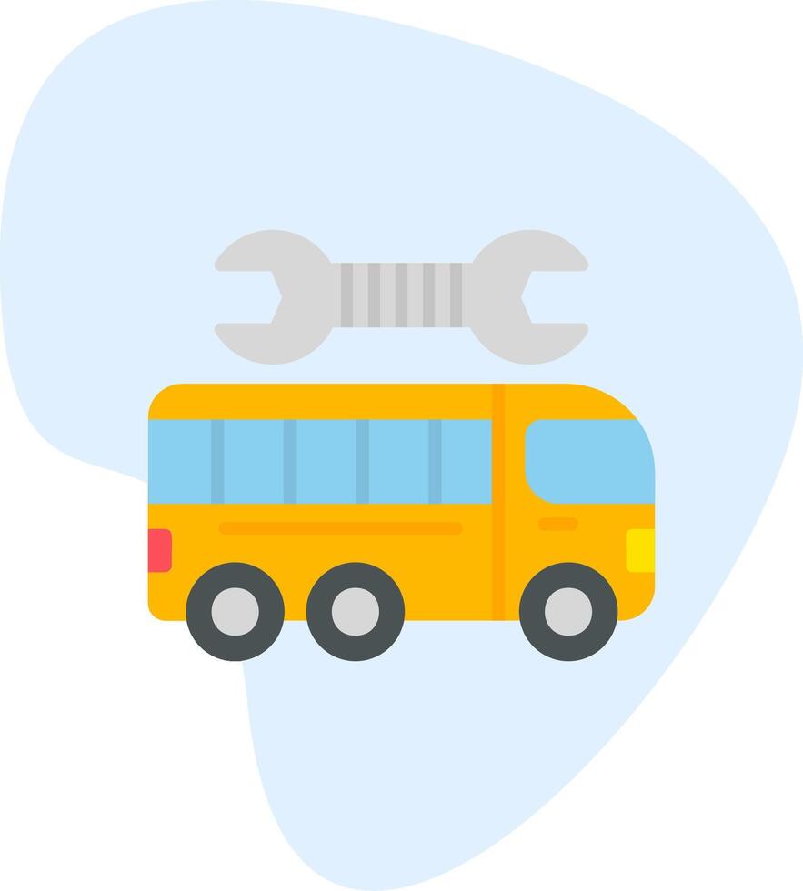 reparando autobús vector icono