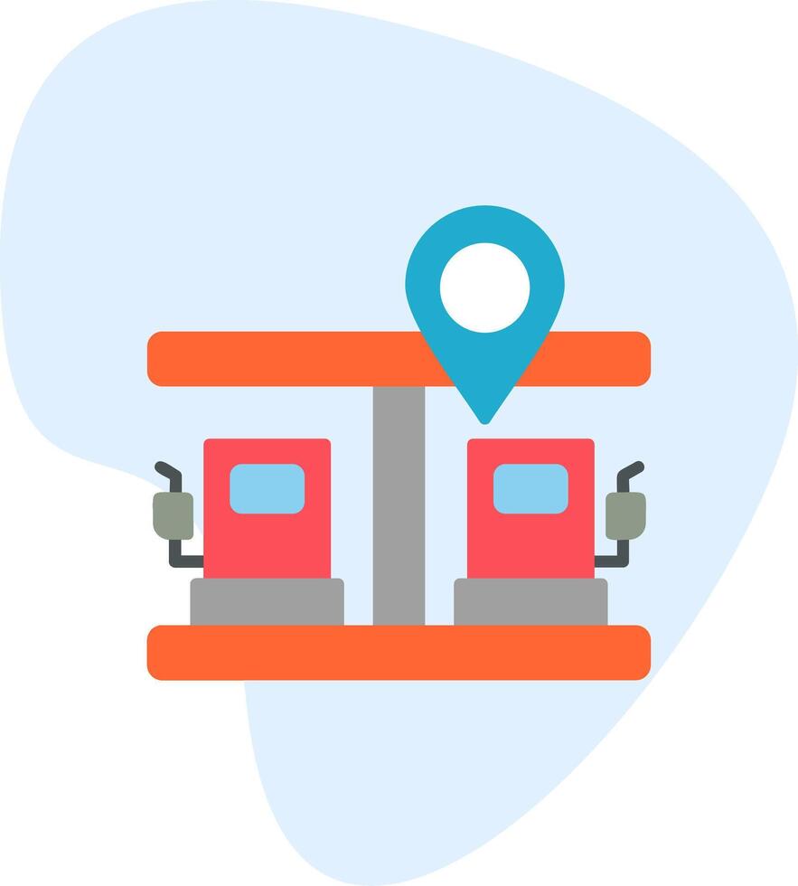Gas Station Pin Vector Icon