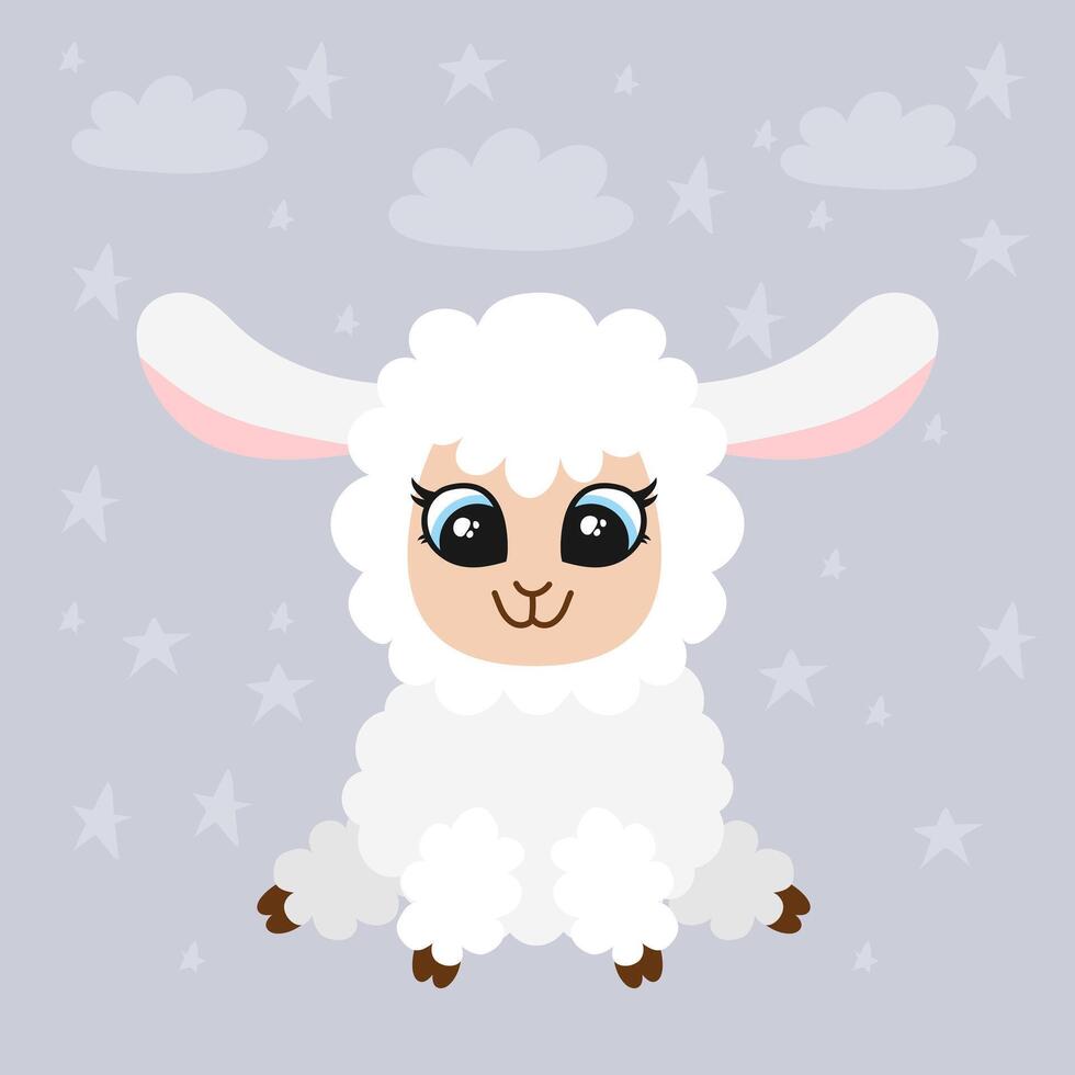 cute cartoon sheep lamb vector