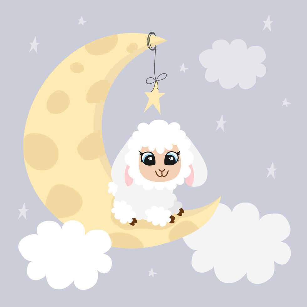 sweet dreams sheep vector illustration