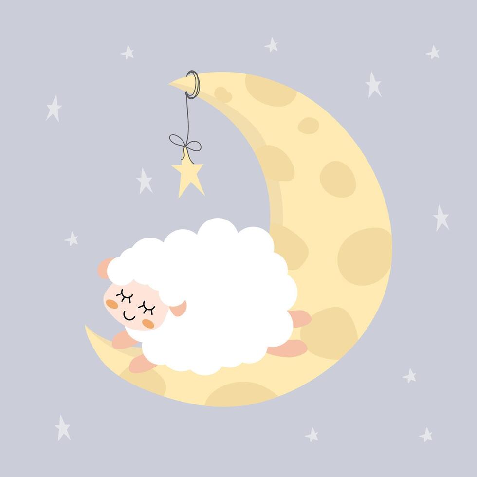 sweet dreams sheep vector illustration