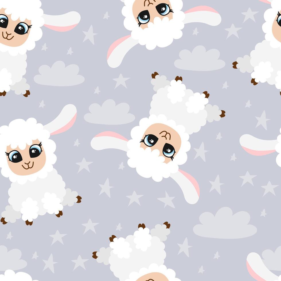 cute cartoon sheep lamb vector
