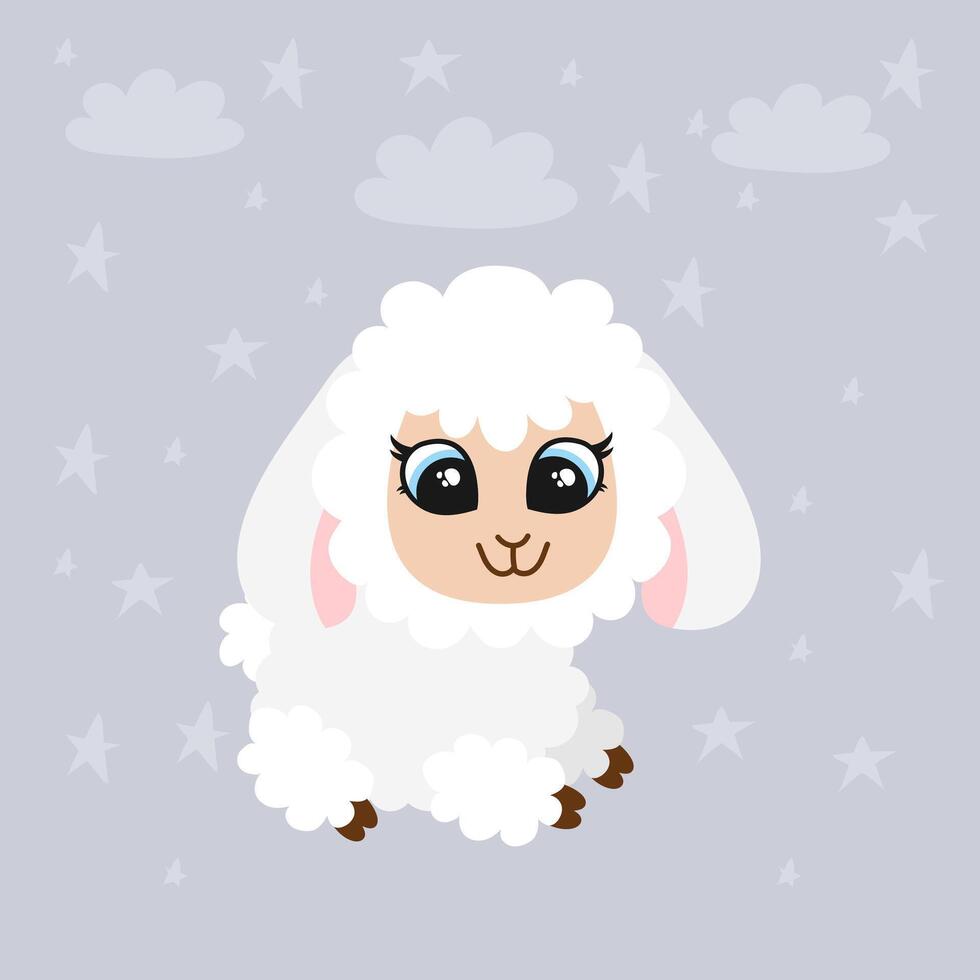 cute cartoon sheep lamb vector