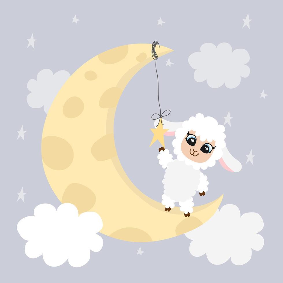 sweet dreams sheep vector illustration