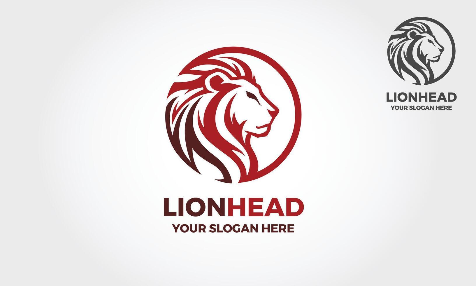 Lion head logo template suitable for businesses and product names. Element for the brand identity, vector illustration.