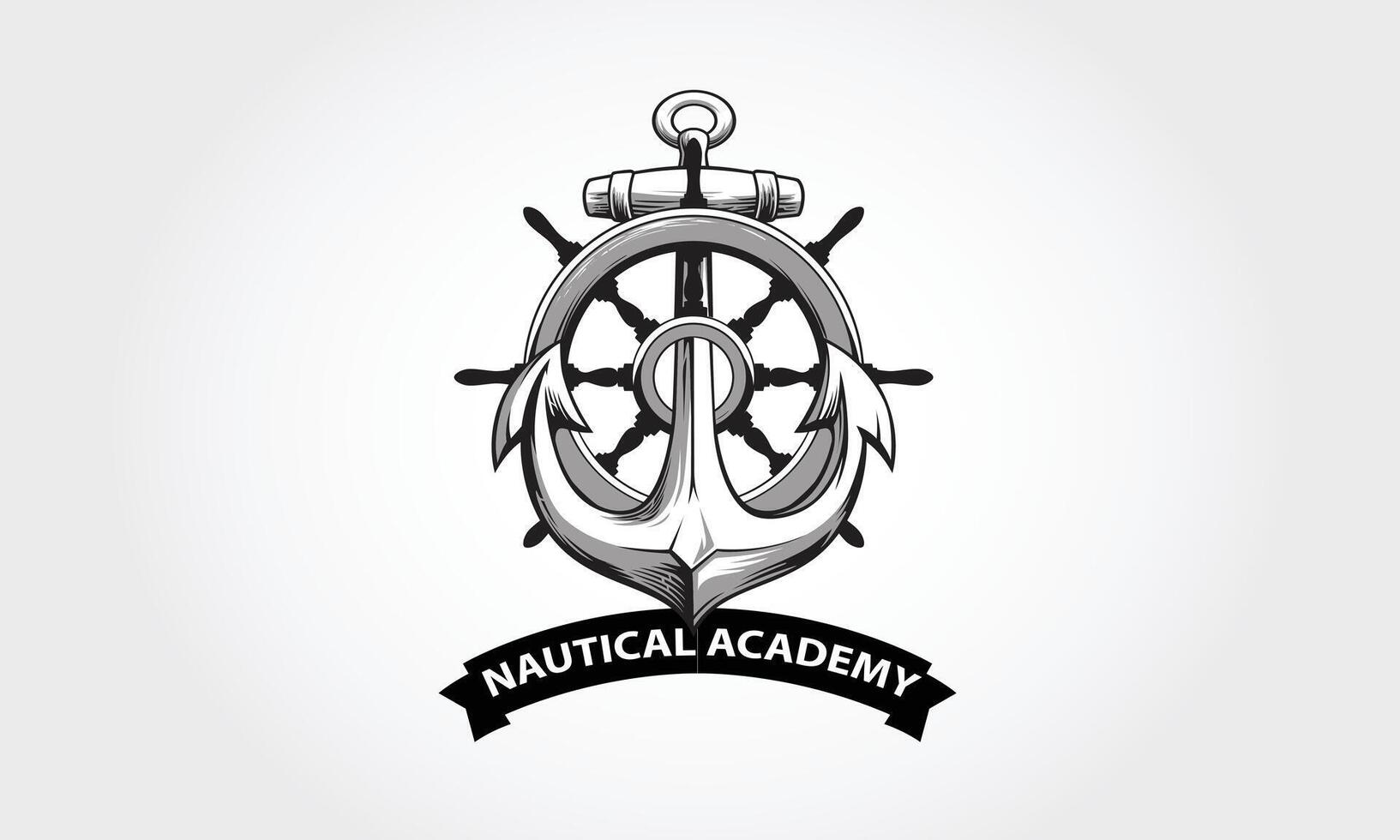 náutico academia vector logo modelo. esta logo con anclas y mar olas un genial adecuado para tu compañía, en orden a mejorar sus comunicación proceso, y estableciendo el metas tu negocio.