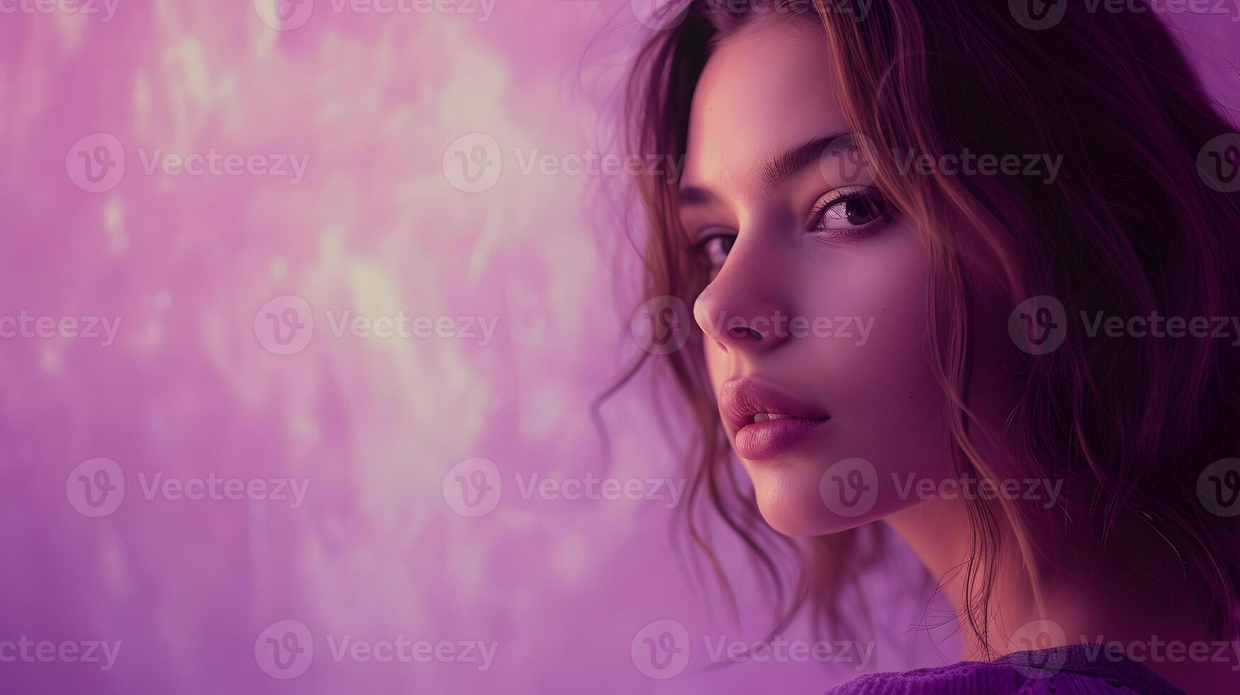 AI generated Close Up of Person With Purple Background photo