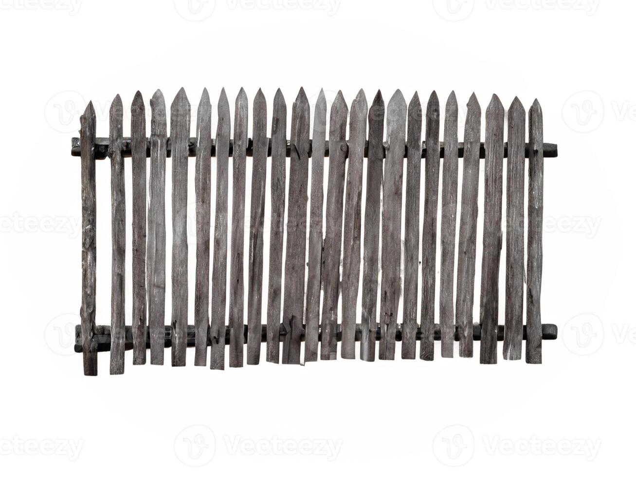 old wooden fence isolated on white background photo