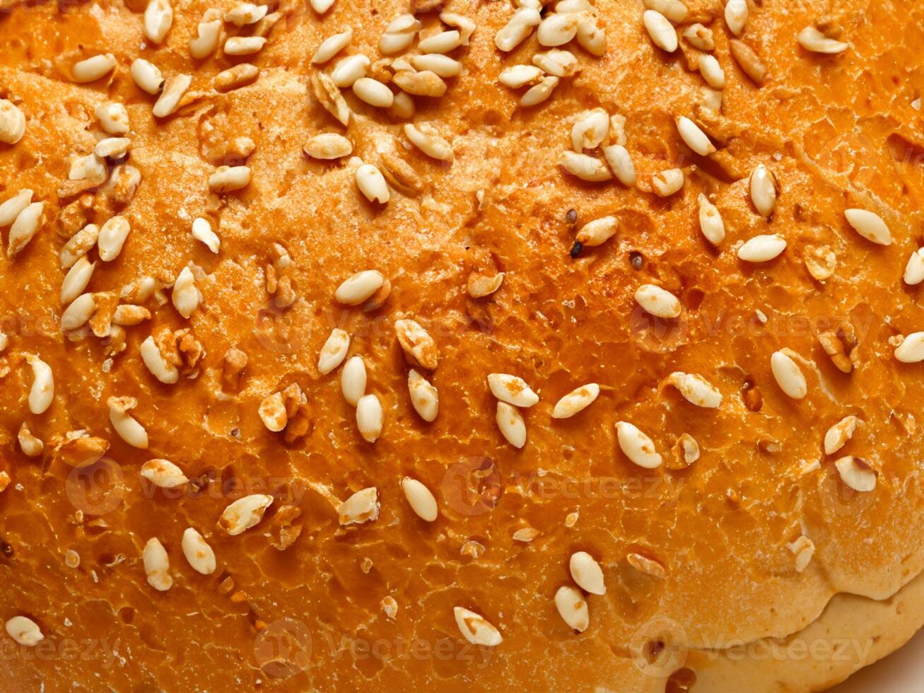 close up bread with sesame seeds photo