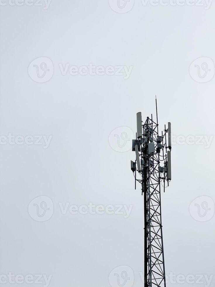 mobile communication tower with antennas photo