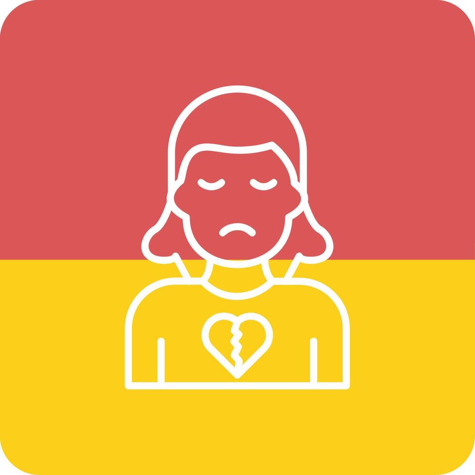 icono de vector de corazón roto