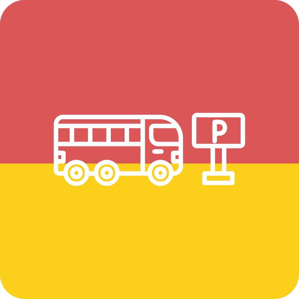 Bus Parking Vector Icon