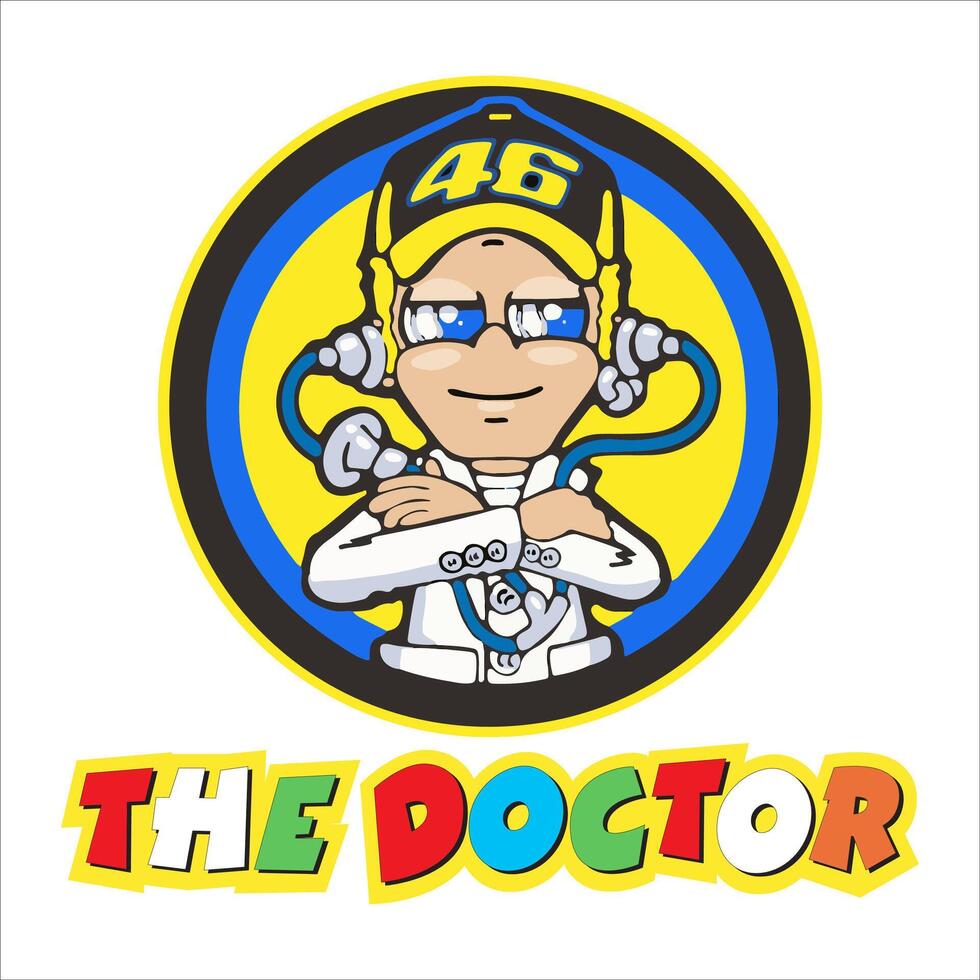 el médico vr 46 logo vector ilustración