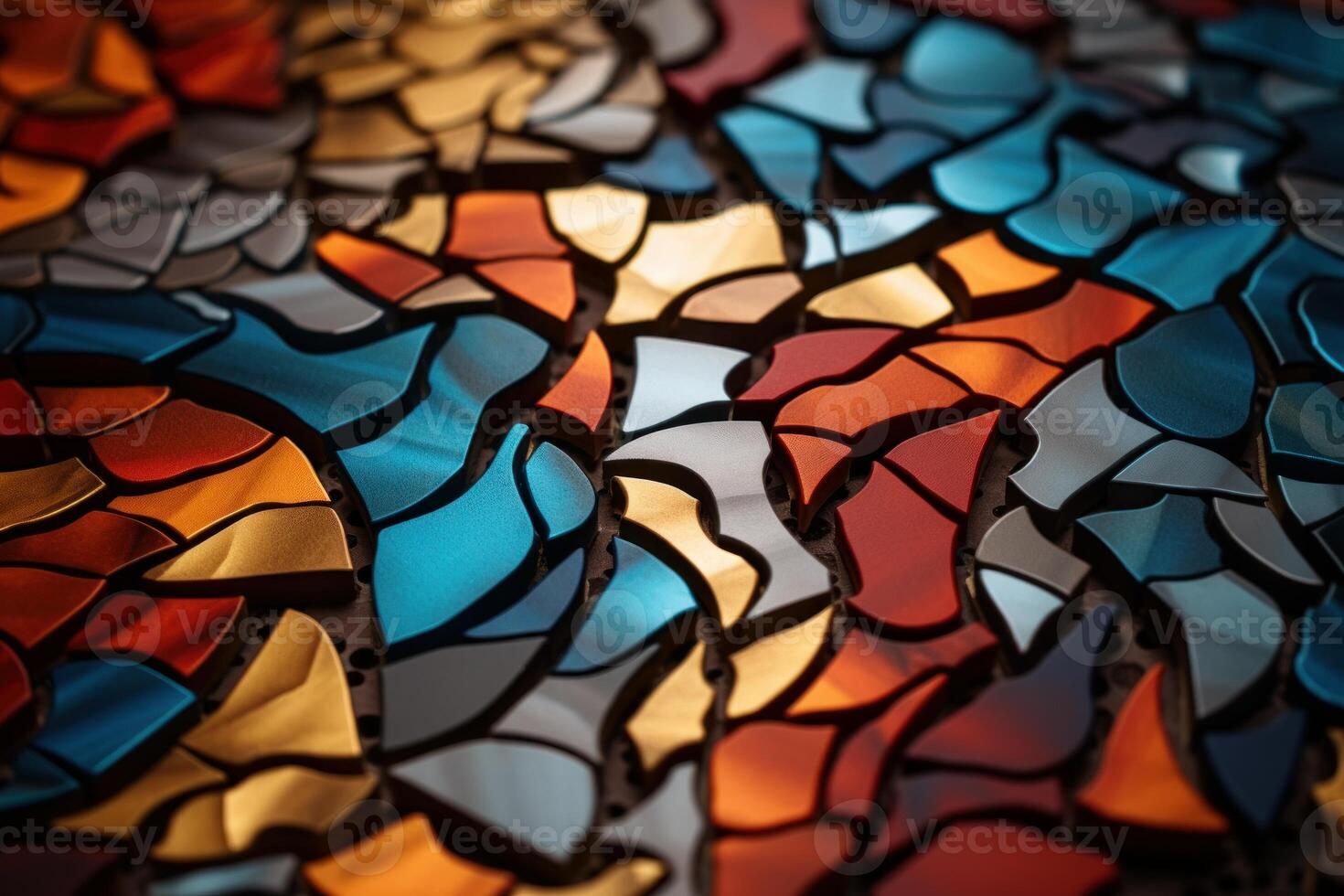 AI generated Interlocking Puzzle pieces closeup. Generate Ai photo