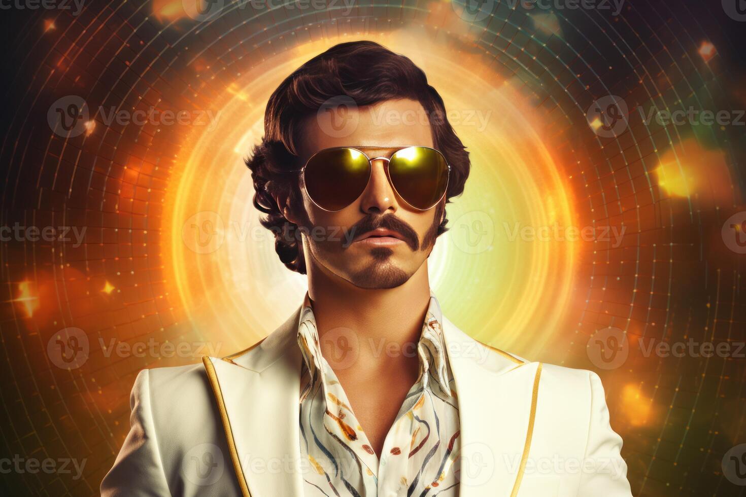 AI generated Rhythmic Man retro disco. Generate Ai photo