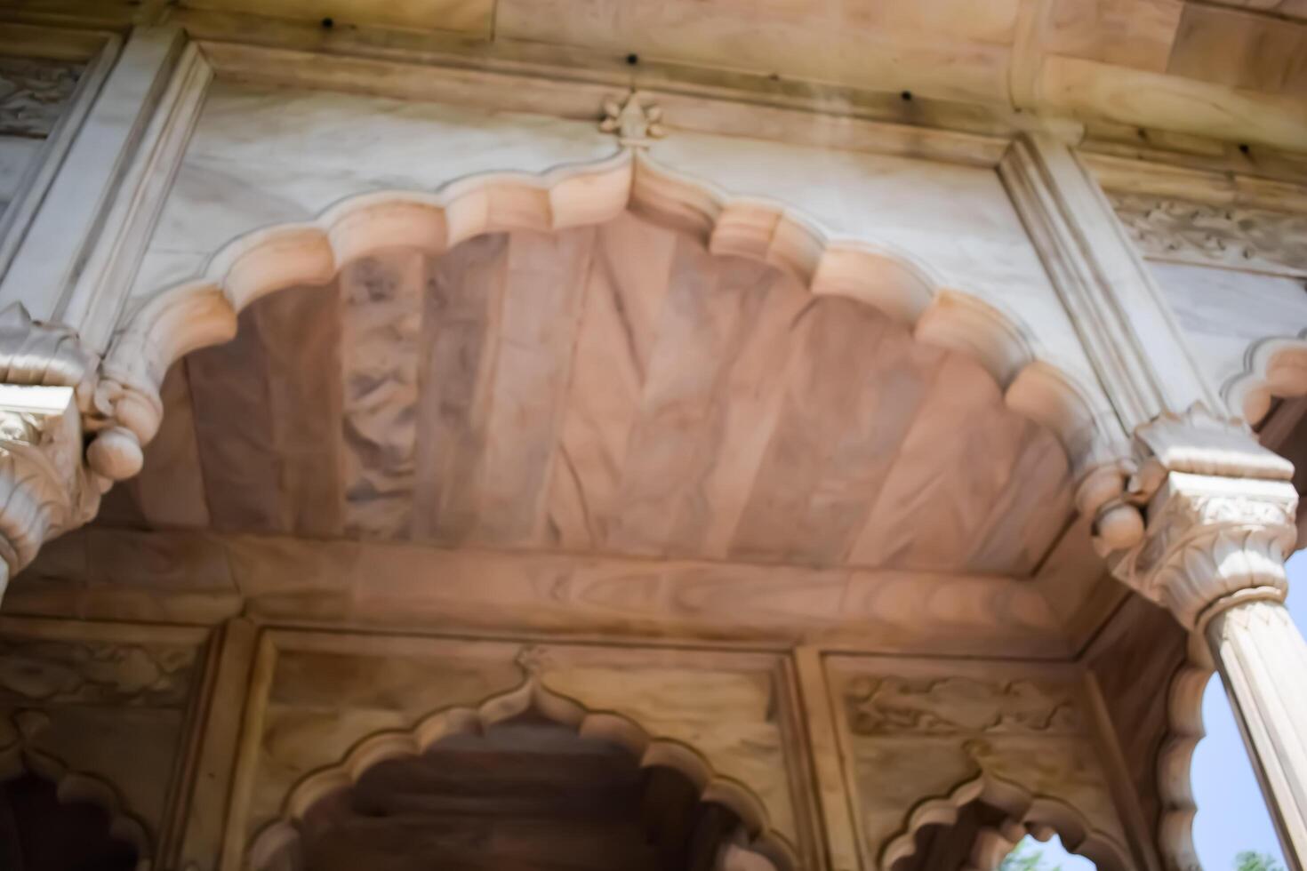 Architectural details of Lal Qila - Red Fort situated in Old Delhi, India, View inside Delhi Red Fort the famous Indian landmarks photo