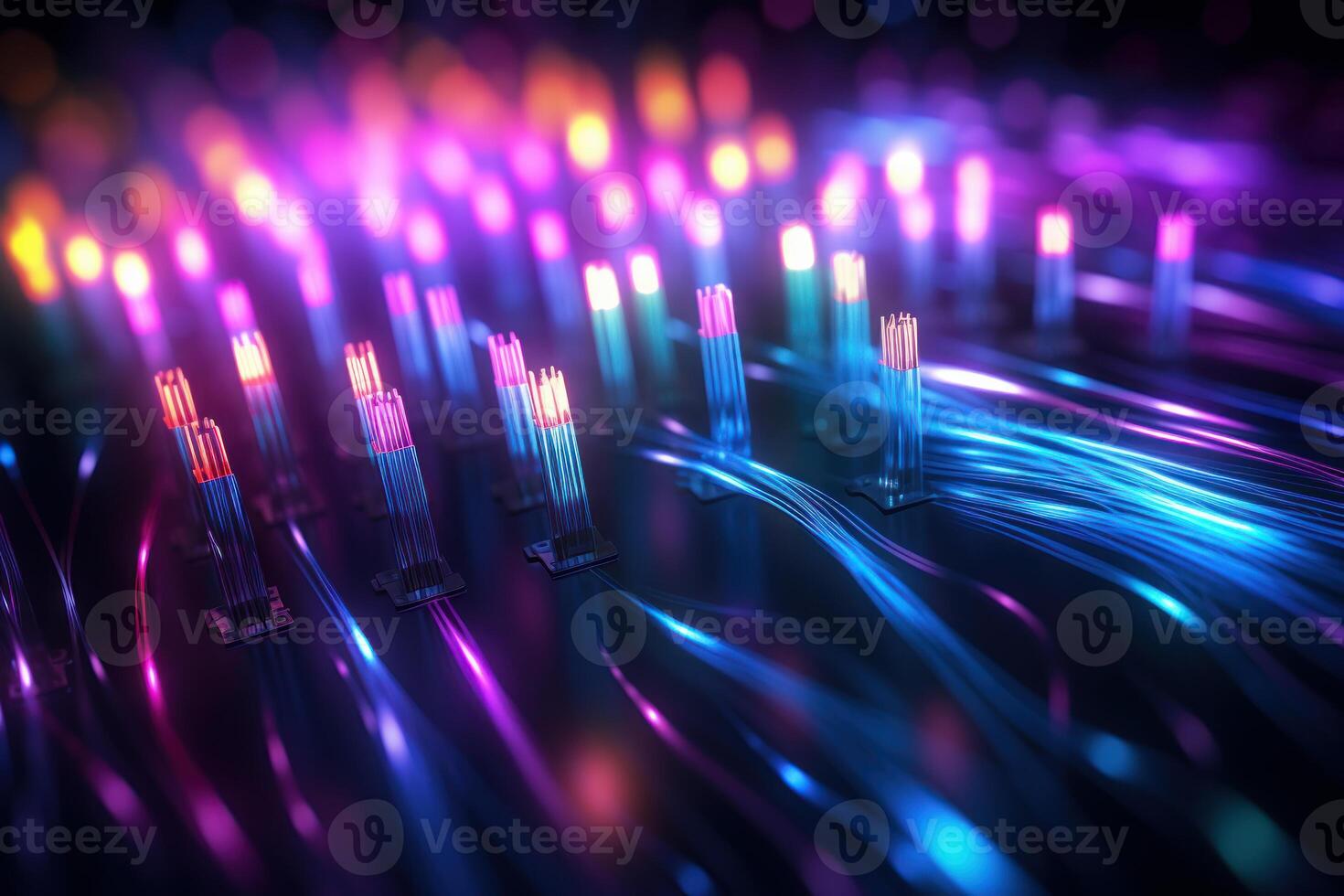 AI generated Flexible Optical fiber mockup. Generate Ai photo