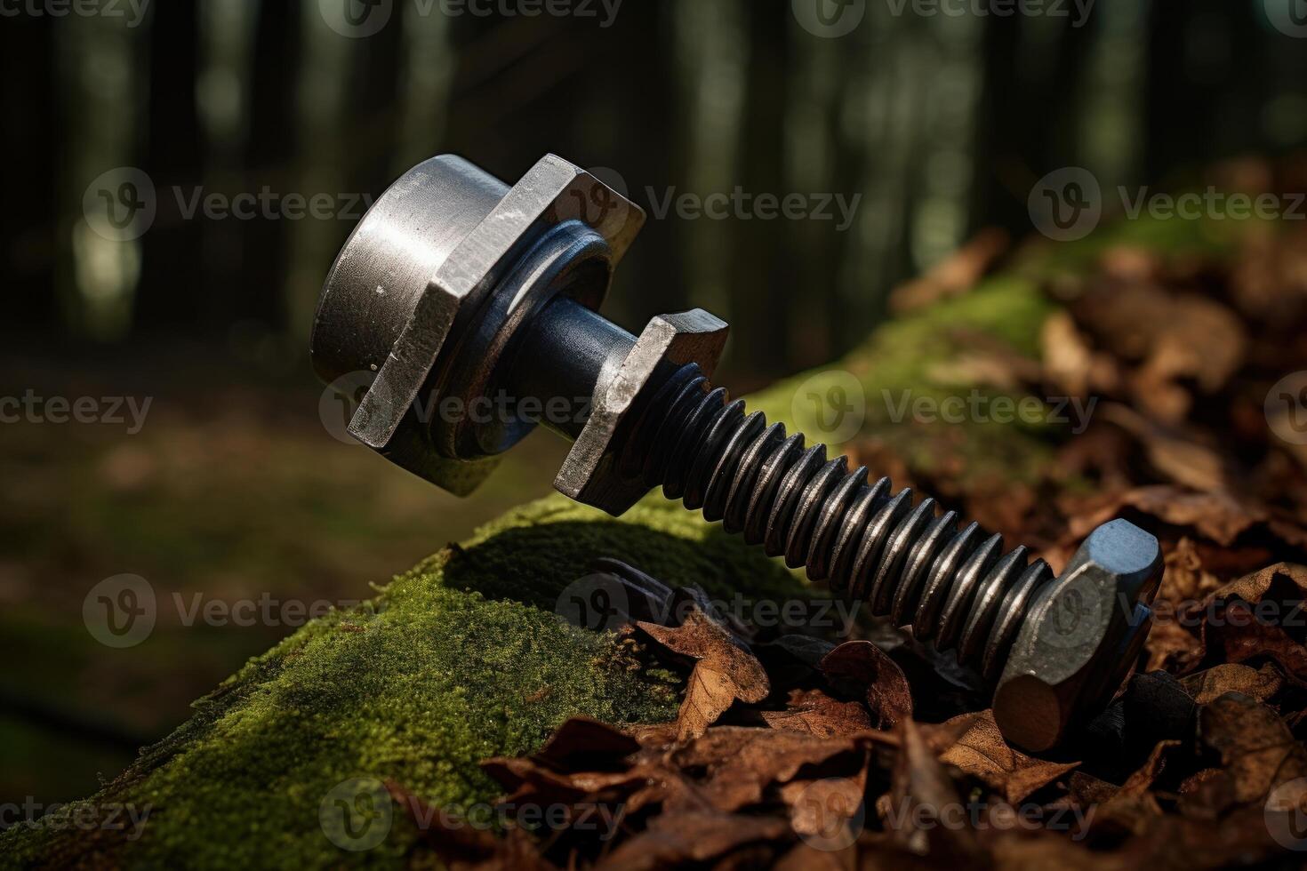 AI generated One metal carriage bolt steel. Generate Ai photo