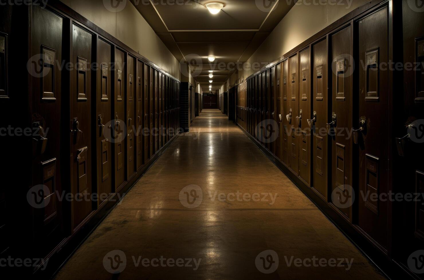 AI generated Sturdy row lockers. Generate Ai photo