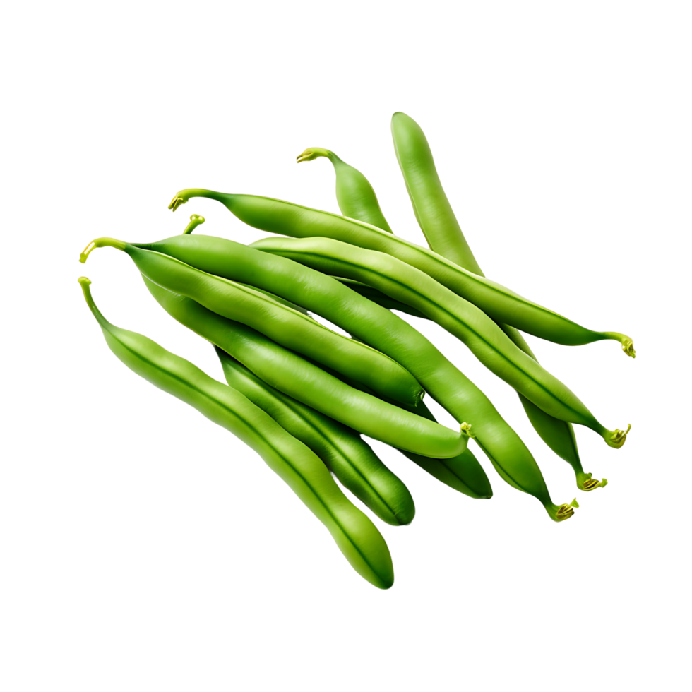 AI generated Green Beans Extracted on Transparent, Facilitating Easy Graphic Integration png