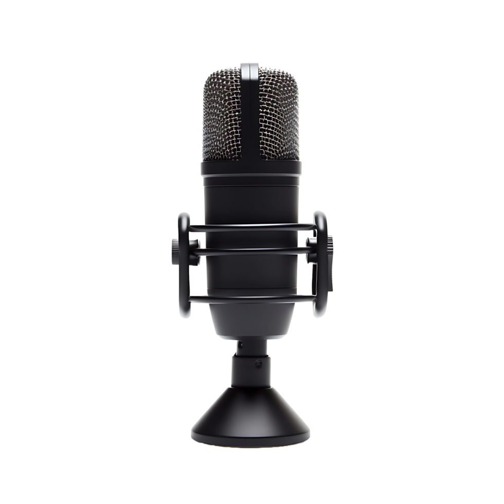 AI generated Microphone Clarity Cutout, Ensuring Precise and Well Defined Audio Visual Elements png