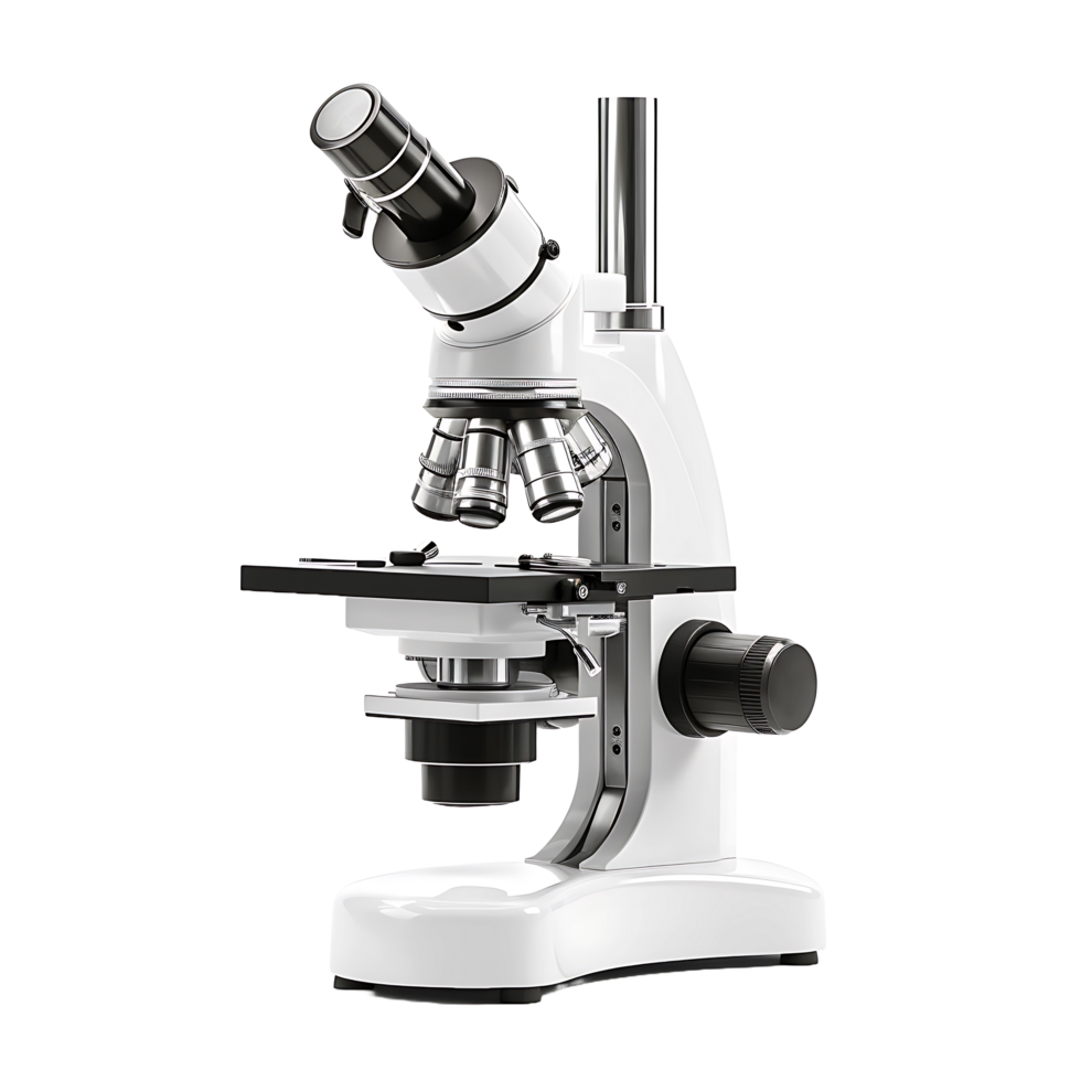 AI generated Isolated Glassy Microscope, Providing a Clear View in Scientific Designs png