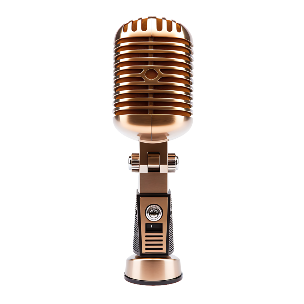 AI generated Microphone Clipping Path for Detailed Customization in Audio Projects png