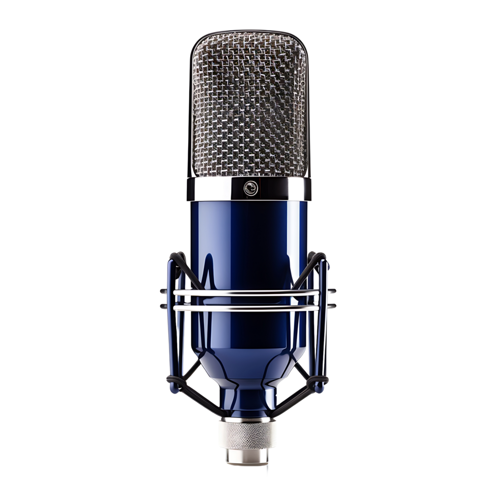AI generated Clean Microphone Cutout, Ensuring a Polished Appearance in Audio Graphics png