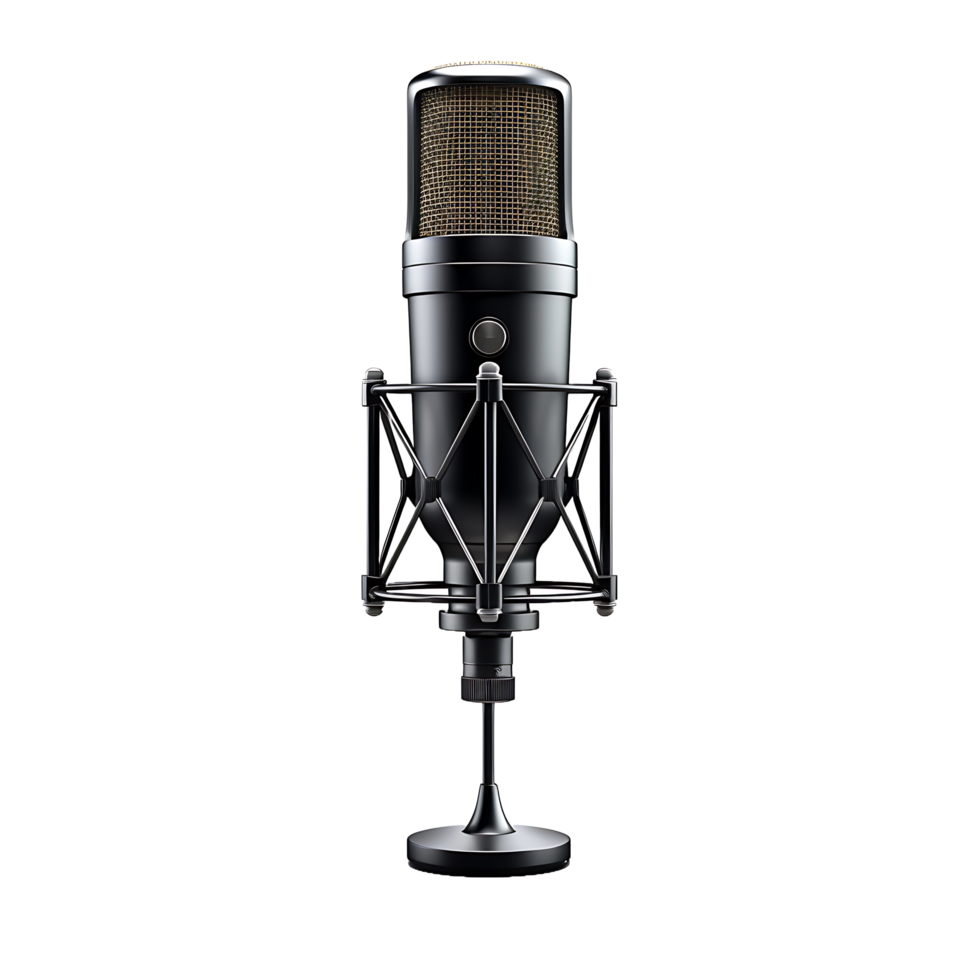 AI generated Microphone Extracted on Transparent, Facilitating Easy Graphic Integration png