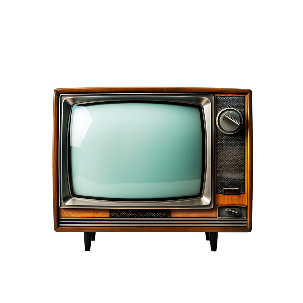 ai genererad transparent retro tv på en klar yta png