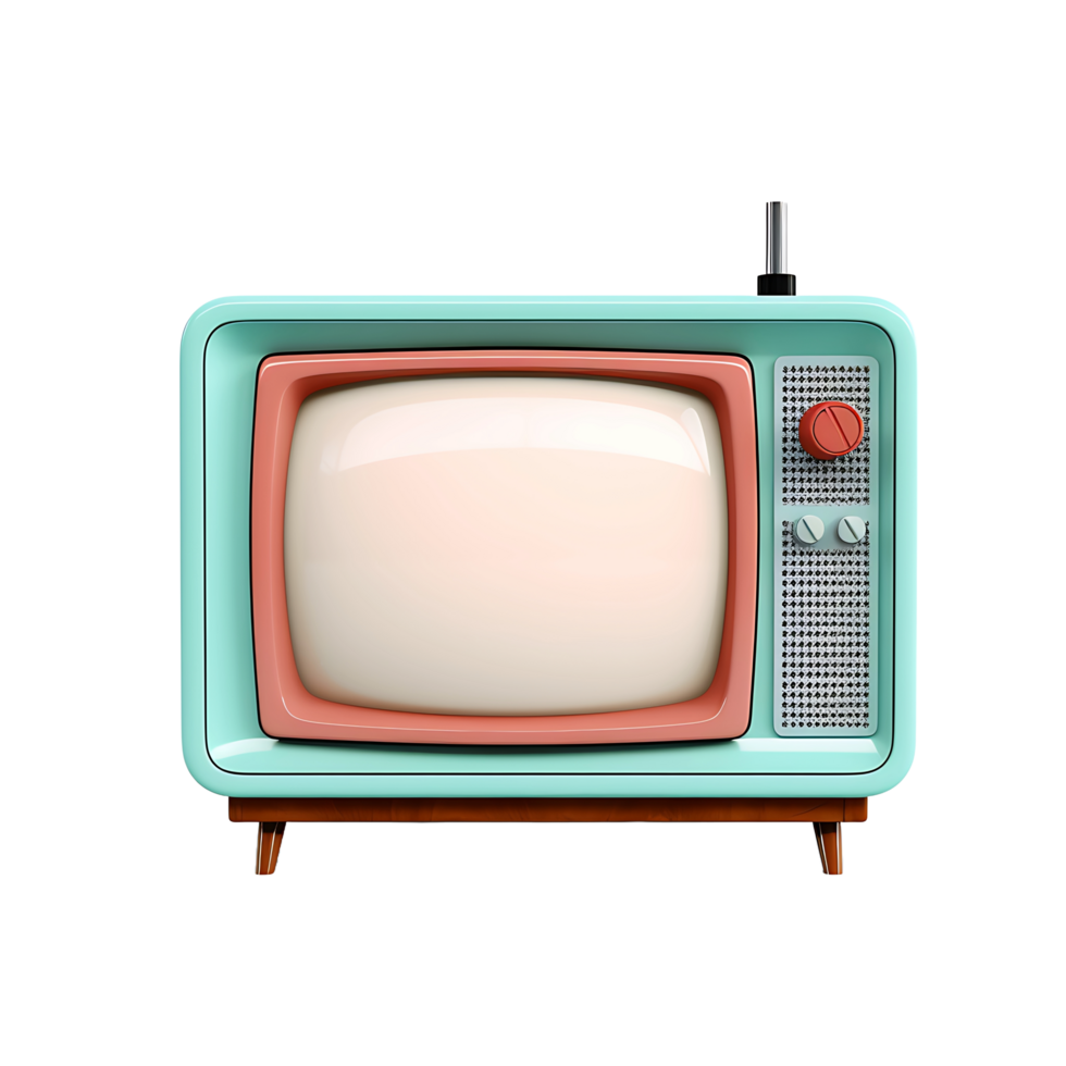 AI generated Retro Television in Transparent Format png
