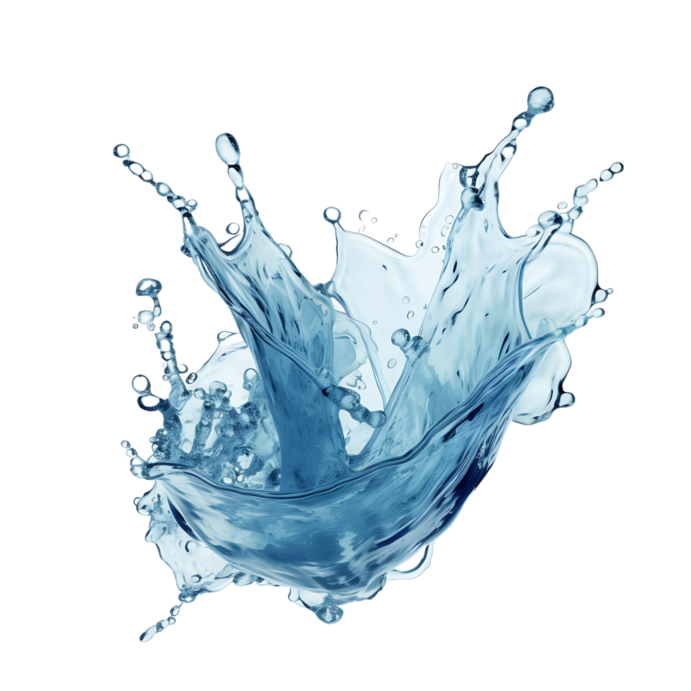 ai gegenereerd geïsoleerd blauw water plons zonder achtergrond onderbrekingen png