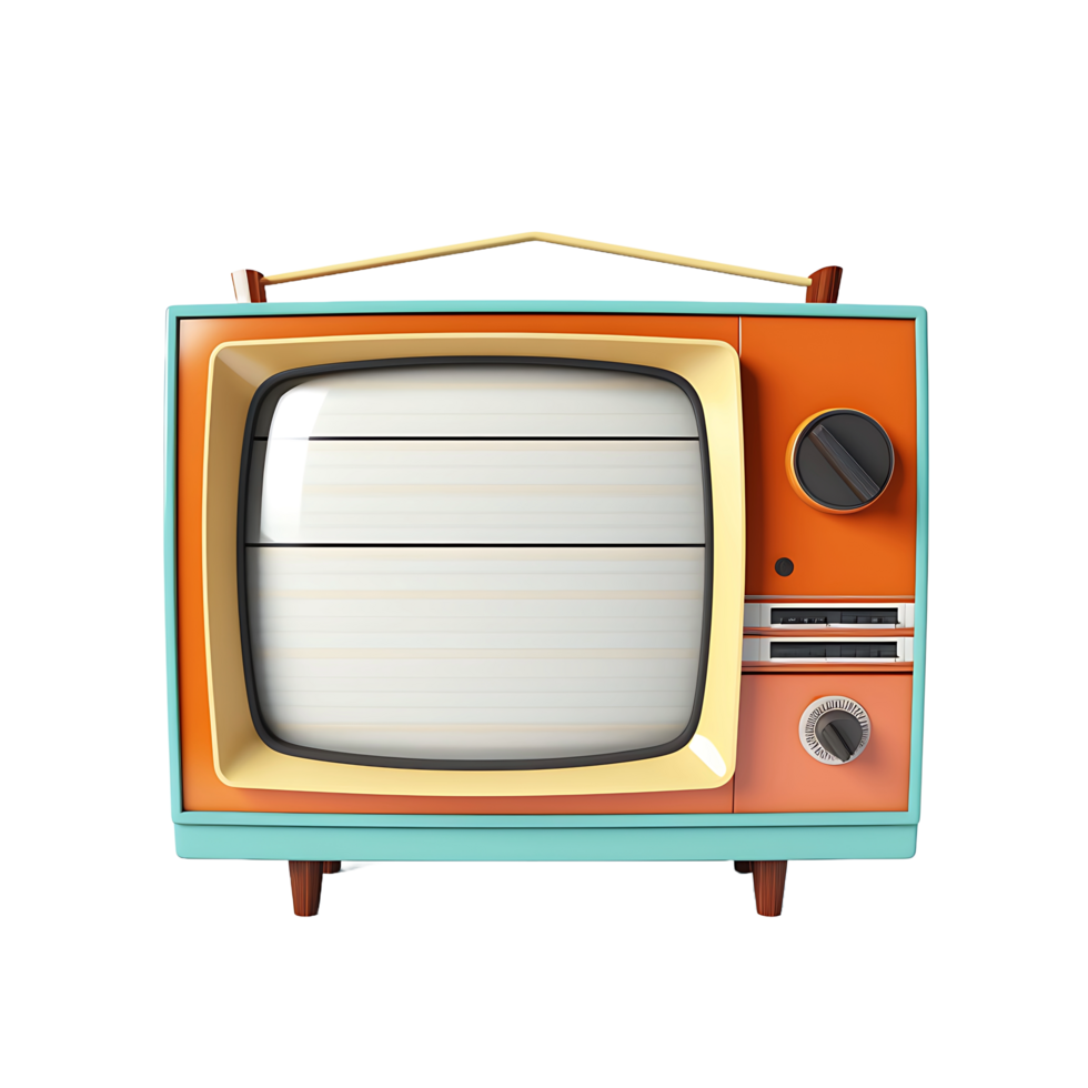 AI generated Clear Background showcasing Retro Television Charm png