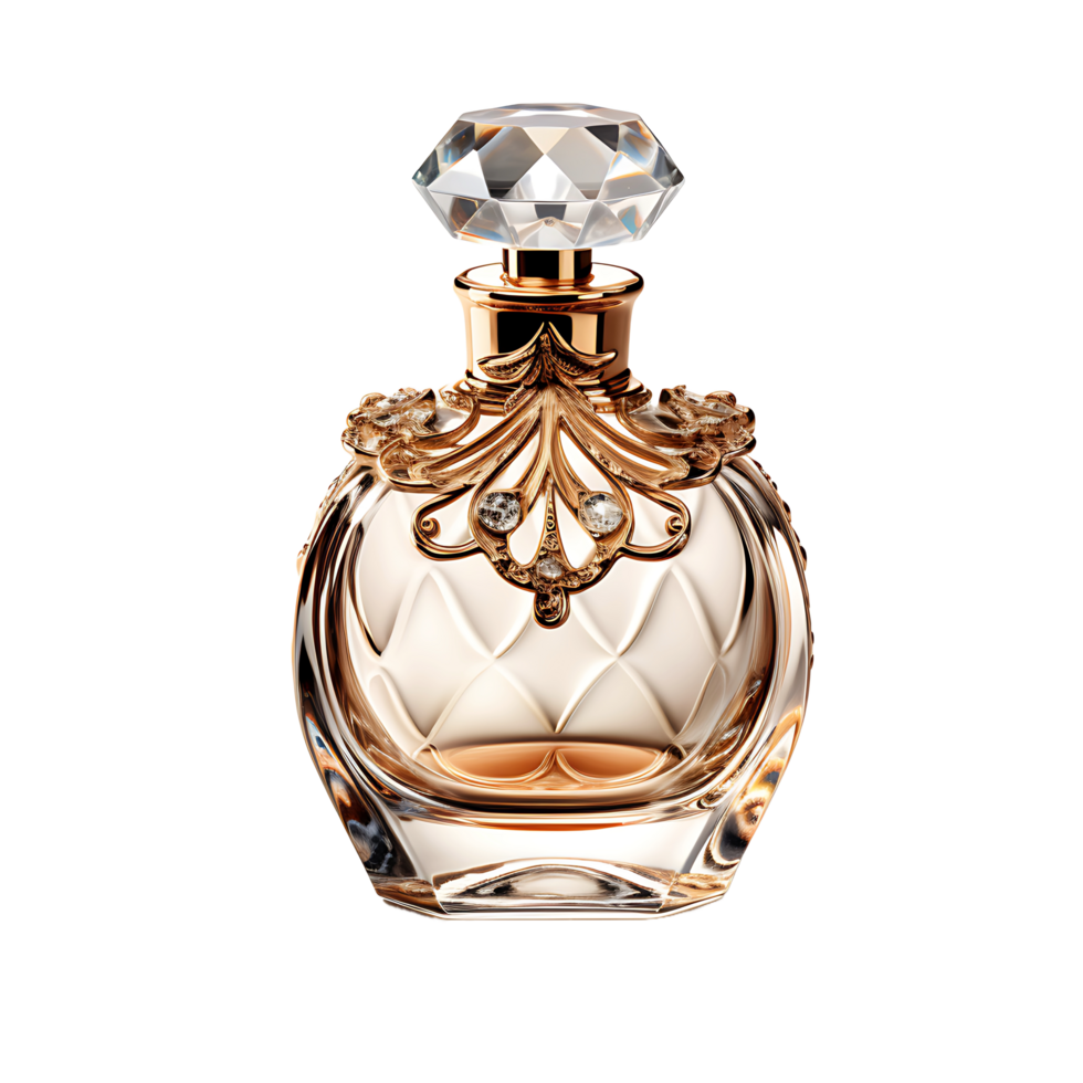 AI generated perfume bottlle on transparent background png