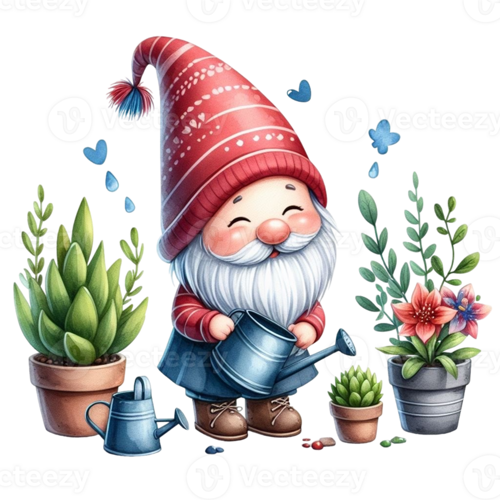 AI generated Gnome Cute Reduce water on plants 39558024 PNG