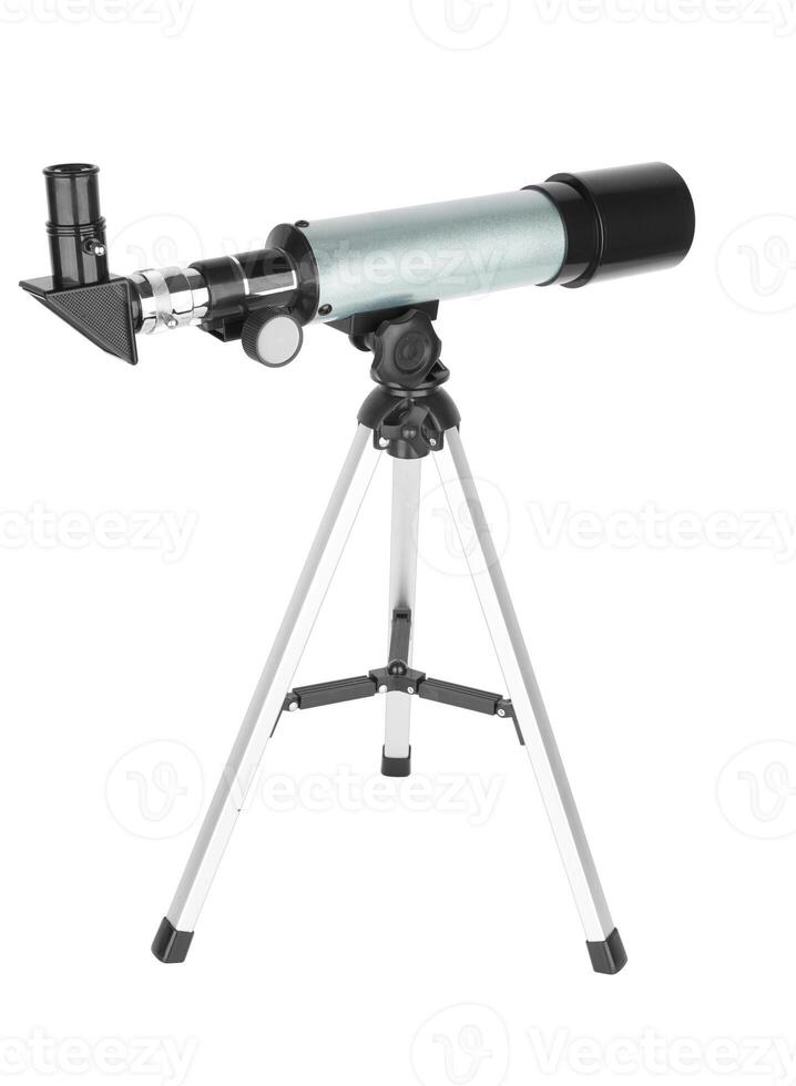 Modern telescope isolated photo