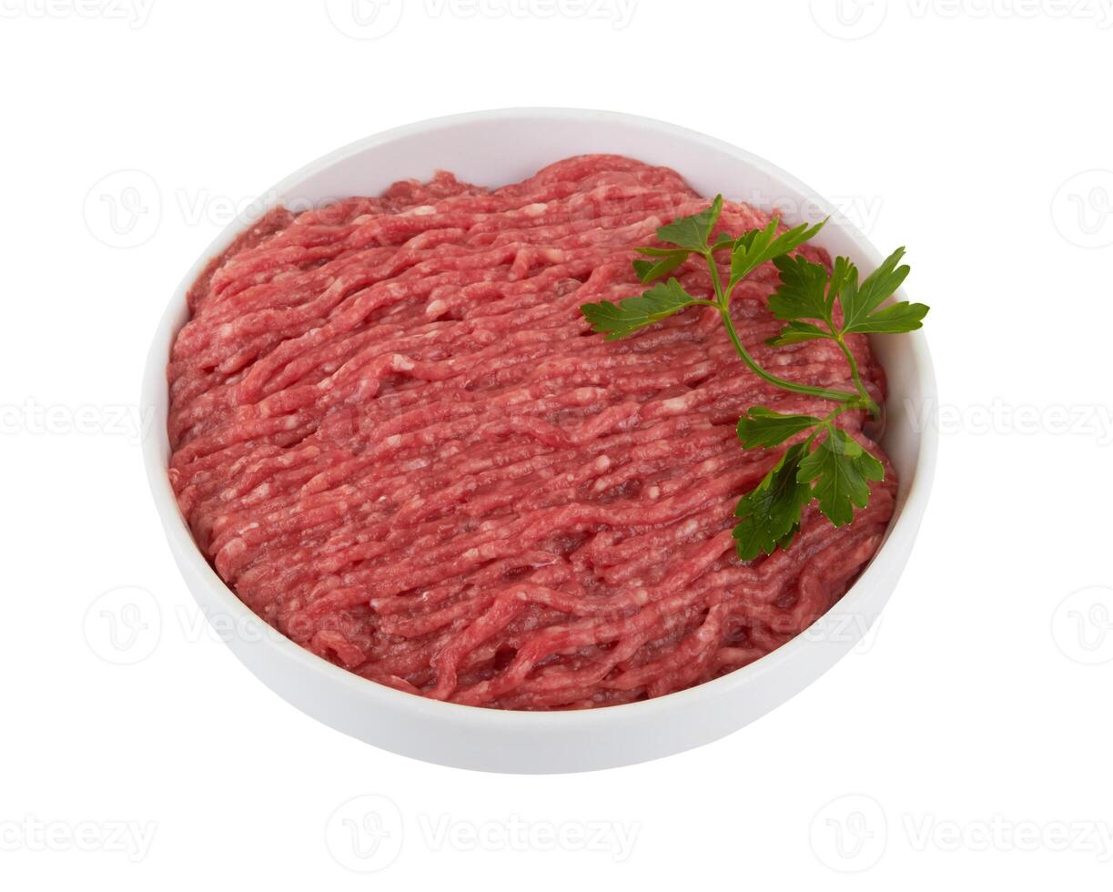 Pork and beef minced meat photo