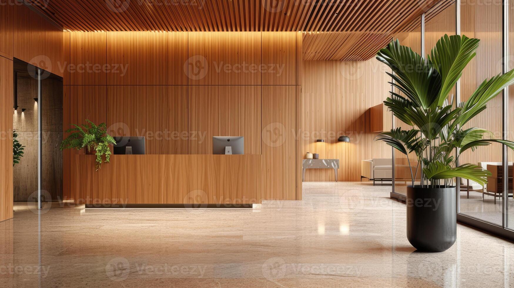 AI generated a carpentry wall surface structure design, enhanced by a glossy finish that accentuates the natural beauty and texture of the wood, creating a stunning visual focal point in any interior photo