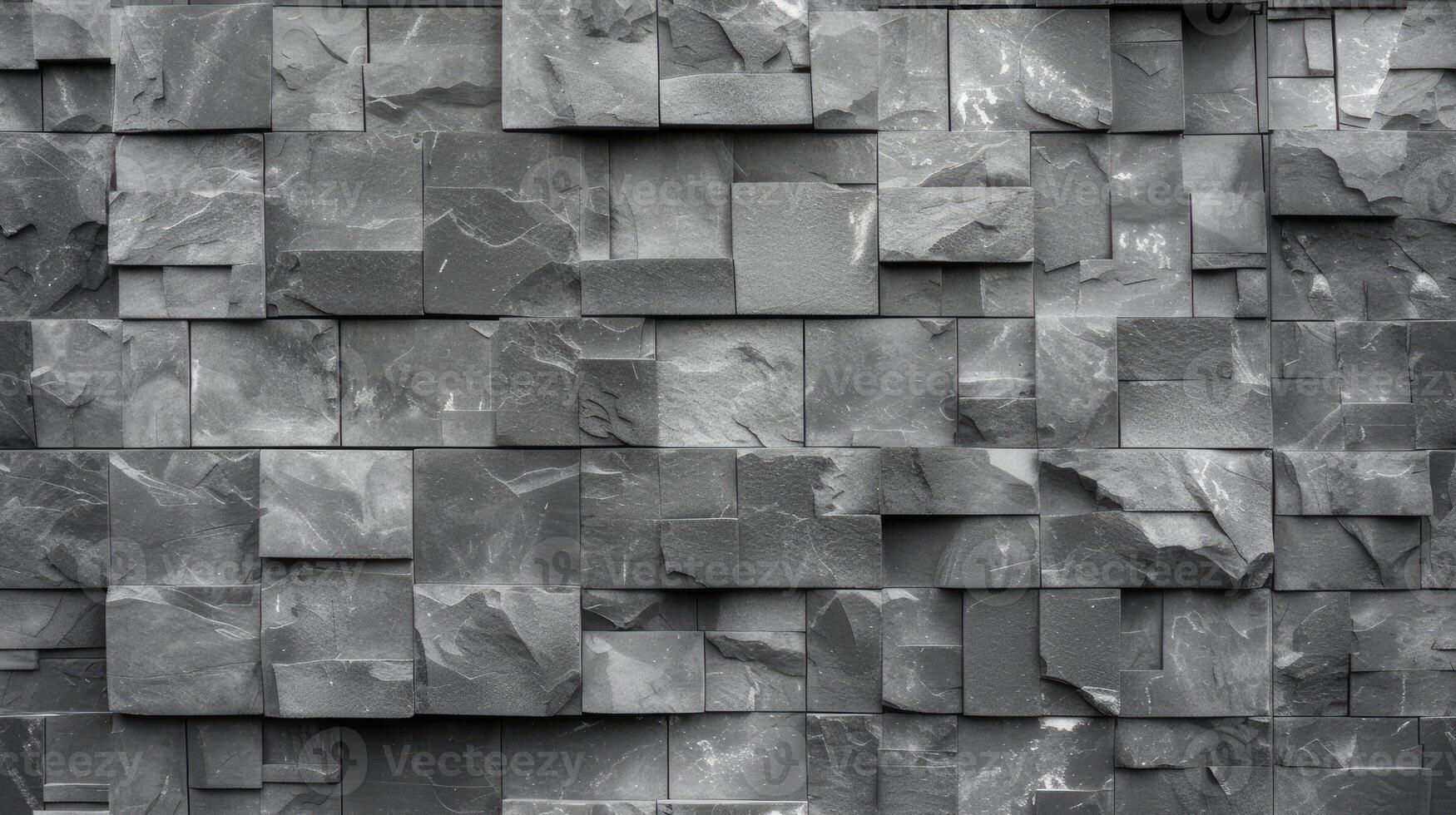 AI generated a highly detailed wall constructed from gray bricks, enhanced by post-processing techniques to accentuate texture and depth, creating a captivating visual narrative. SEAMLESS PATTERN. photo