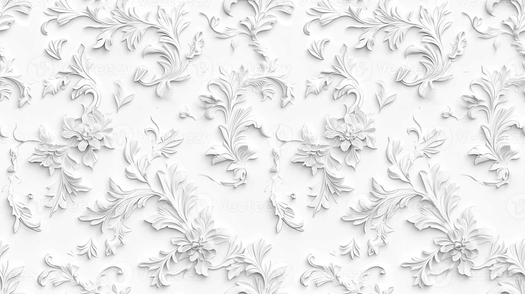 AI generated a seamless pattern against a crisp white background, capturing the essence of elegance and simplicity in a realistic photograph. SEAMLESS PATTERN. photo