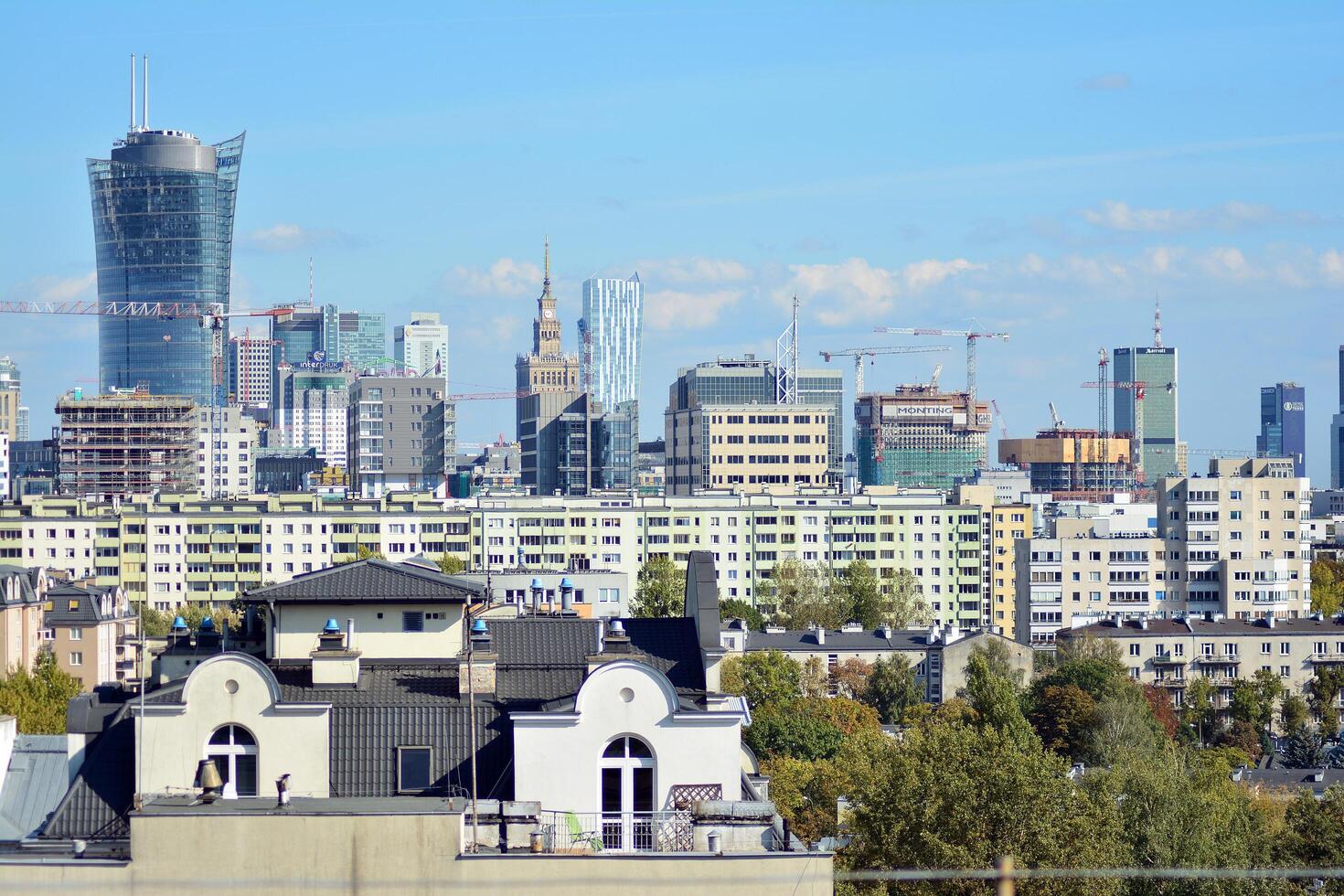 View of modern skyscrapers in the city center. photo